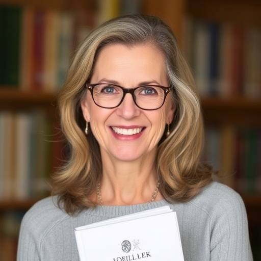 Portrait of Professor Isabella Rossi, smiling and holding a book