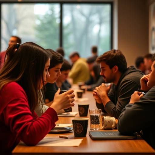 Students enjoying coffee together before class at Accademia Italiana di Apprendimento
